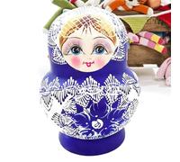 Youngwier Muñecas de Madera | 10 Piezas Madera Azul Porcelana Decoración de Mesa - Decoración del Hogar Muñeca | para Adultos Estudiantes Educadores Coleccionistas Amantes