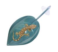 Youngwier Zona De Baño Solar para Tortugas - Decoración De Hábitat | Ventosas En Forma De Hoja Accesorios para Terrario para Lagarto Leopardo Anfibios Sapos Tortugas Estanque Y Jardín Trasero