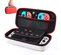 Younik Funda para NS Switch/Switch OLED Versión Mejorada Viaje rígida Case con más Espacio de Almacenamiento para 19 Juegos, Oficial Adaptador de AC y Otros Accesorios NS Switch