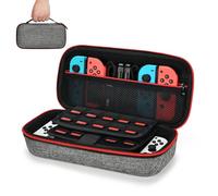 Younik Funda para NS Switch/Switch OLED Versión Mejorada Viaje rígida Case con más Espacio de Almacenamiento para 19 Juegos, Oficial Adaptador de AC y Otros Accesorios NS Switch