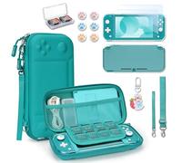 Younik Funda Switch Lite, Turquesa Accesorios NS Switch Lite 14 en 1, Carcasa de Transporte de Switch Lite, Estuche para Tarjetas de Juego, 2 Protectores de Pantalla, 6 Grips para el Pulgar, Colgante