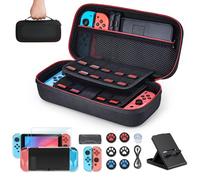 Younik Paquete de Accesorios para Switch, 16 en 1 Kit de Accesorios Incluye una Funda de Transporte para la Switch, Funda Protectora para la Consola y J-con, una Funda para Juegos de la Switch