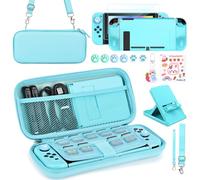 Younik Paquete de Accesorios para Switch, 17 en 1 Kit de Accesorios Incluye Funda de Transporte para Switch, Soporte Ajustable, Funda Protectora para la Consola Switch y J-con
