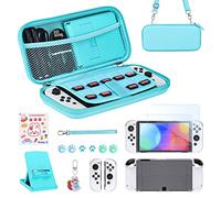 Younik Paquete de Accesorios para Switch OLED, 17 en 1 Kit de Accesorios incluye Funda de Transporte para Switch OLED, Soporte Ajustable, Funda Protectora para la Consola Switch y J-Con