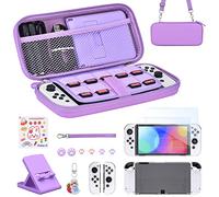 Younik Paquete de Accesorios para Switch OLED, 17 en 1 Kit de Accesorios Incluye Funda de Transporte para Switch OLED, Soporte Ajustable, Funda Protectora para la Consola Switch y J-Con