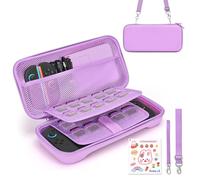 Younik Switch 2 Funda para NS Switch 2 (2025), Funda de Transporte con 19 Ranuras para Tarjetas de Juego, 4 in 1 Switch 2 Accesorios Incluye Correa para el Hombro, Correa de muñeca y calcomanías