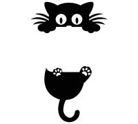 younikat Adhesivo decorativo para interruptor de luz y enchufes, diseño de gatos, divertido, idea de decoración para WG, salón, pasillo, negro, gato I dv757