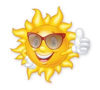 younikat Adhesivo Sonrisa Sol con gafas 21 cm I Autoadhesivo Protección UV Resistente a la intemperie I Maleta Caravana Autocaravana Divertido Vacaciones I Kfz732