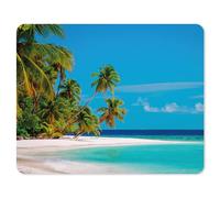 younikat Alfombrilla de ratón Caribbean Beach Motif I 24 x 19 cm I tamaño estándar I Antideslizante I Paisaje de Viaje de Vacaciones I con protección de Superficie I para Oficina y Juegos I dv947