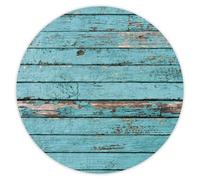 younikat Alfombrilla de ratón con Aspecto de Madera Turquesa I Ø 22 cm Redonda I Alfombrilla tamaño estándar, Antideslizante I Estilo Shabby Chic Desgastado I dv336
