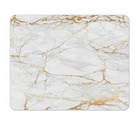 Alfombrilla de ratón con Aspecto mármol | 24 x 19 cm | Alfombrilla en Oro Blanco Gris | Tamaño estándar, Antideslizante | Sencilla Moderna | Aspecto Piedra Granito | dv_638