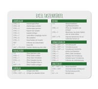 younikat Alfombrilla de ratón con atajos de teclado Excel I 24 x 19 cm I antideslizante I dv1431