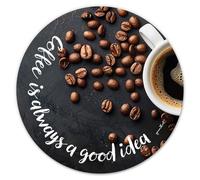 younikat Alfombrilla de ratón con Motivo café | Ø 22 cm Redonda | Mousepad tamaño estándar, Antideslizante | Pausa de café | dv1462