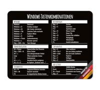 younikat Alfombrilla de ratón con teclas de acceso directo de Windows, 24 x 19 cm, alfombrilla de ratón de tamaño estándar, antideslizante, acceso directo al agua, dv702