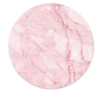 younikat Alfombrilla para ratón Aspecto Mármol | Ø 22 cm | Alfombrilla de ratón tamaño estándar, Antideslizante | Sencilla Moderna | Aspecto Piedra Granito Blanco Rosa | dv_671