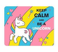 younikat Einhorn-Mousepad Keep Calm and be a Unicorn I 24 x 19 cm I Alfombrilla de ratón Linda Plana Rectangular Antideslizante con Motivo Unicornio I dv145