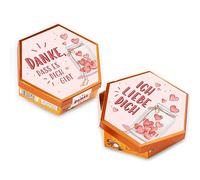 younikat Juego de pegatinas adecuadas para bombones Kissschen I Corazón de cristal I rosa rojo blanco liso I preimpreso, parte trasera autoadhesiva I dv1288