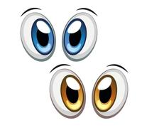 younikat Lote de 2 Pares Pegatinas Ojos Divertidos Robot Aspirador - kfz740 | Ojos azules y amarillos de 5-6 cm, troquelados, laminado UV brillante, resistentes al agua, para robot y coche