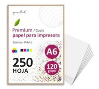 younikat papel para copias DIN A6 I 120 g/m² I 250 hojas blancas I papel en blanco para recetas I dv1551