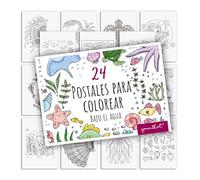 younikat Postales para colorear mundo submarino I A6 I pack 24 - dv1547
