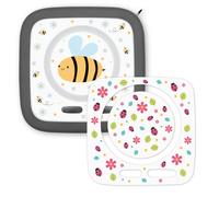 younikat Set de 2 películas protectoras para Toniebox - 2 piezas de película adhesiva ajustadas - protección resistente a los arañazos que se puede quitar sin dejar residuos | Abeja, mariquita, flores