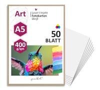 younikat set de 50 hojas de cartulina en blanco I DIN A5-400 g I DIY I tarjeta para personalizar, manualidades, pintar y escribir I para scrapbooking y mucho más I blanco I dv1002
