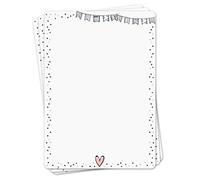 younikat Set de papel de carta Confeti I 50 hojas 90 g/m² DIN A4 I esquinas redondeadas papel de carta elegante rosa verde blanco I cumpleaños certificado menú I dv1516
