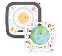 younikat Toniebox 2 Protector de pantalla - 2 piezas adhesivas ajustadas - Protección resistente a arañazos y roturas que se puede quitar sin dejar restos I Sol Globo Terrestre Animales I you0159