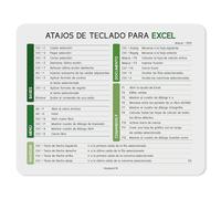 younikat You0106 - Alfombrilla de ratón con atajos de teclado de Excel (24 x 19 cm, tamaño estándar), impresión de calidad sobre caucho celular, antideslizante y lavable
