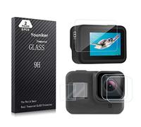Youniker 6 protectores de pantalla compatibles con GoPro Hero 8 Black 9H Ultra Clear Protector de lente de vidrio templado para cámara de acción