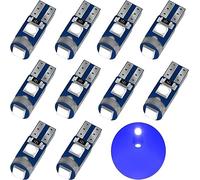 YOUNLEN 10 Pieces T5 W3W Ampoule à 2721 27 37 286 PC74 LED,12V,20LM,0.7W,Puces 3SMD 3030,pour éclairage intérieur de Voiture Tableau de Bord Remplacement de Lampe d'instrument Automatique(Azul)