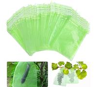 YOUNLEN 50 PCS Bolsas para Proteger Uvas Frutales, Bolsas Protectoras de Uvas con Cordón, Bolsas Organza de Malla, con Cordón contra Avispas Pájaros Moscas de la Cereza y Otros Insectos(30 * 20CM)