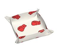 YounPrenG Bandeja de almacenamiento de cuero, bandeja organizadora de joyas, bandeja de almacenamiento de escritorio, bandeja de almacenamiento de artículos diversos, Guantes de boxeo