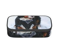 YounPrenG Estuche para lápices, Estuche para lápices Impreso de Gran Capacidad, Estuche para lápices, Estuche para lápices para Oficina y Escuela.Nevadas del Perro de montaña de Berna