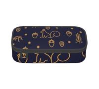 YounPrenG Estuche para lápices, Estuche para lápices Impreso de Gran Capacidad, Estuche para lápices, Estuche para lápices para Oficina y Escuela.Bosques De Invierno Y Ardillas Estilo De Línea Azul