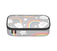 YounPrenG Estuche para lápices, Estuche para lápices Impreso de Gran Capacidad, Estuche para lápices, Estuche para lápices para Oficina y Escuela.Fondo De Nubes Arco Iris Cielo Gris
