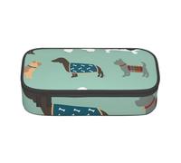 YounPrenG Estuche para lápices, Estuche para lápices Impreso de Gran Capacidad, Estuche para lápices, Estuche para lápices para Oficina y Escuela.Perros en Azul