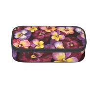 YounPrenG Estuche para lápices, Estuche para lápices Impreso de Gran Capacidad, Estuche para lápices, Estuche para lápices para Oficina y Escuela.Flores de Pensamiento de Acuarela