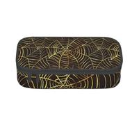 YounPrenG Estuche para lápices, Estuche para lápices Impreso de Gran Capacidad, Estuche para lápices, Estuche para lápices para Oficina y Escuela.Patrón de telaraña Dorada