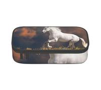 YounPrenG Estuche para lápices, Estuche para lápices Impreso de Gran Capacidad, Estuche para lápices, Estuche para lápices para Oficina y Escuela.Patrón de Caballos Blancos