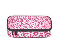 YounPrenG Estuche para lápices, Estuche para lápices Impreso de Gran Capacidad, Estuche para lápices, Estuche para lápices para Oficina y Escuela.Patrón de Piel de Leopardo Rosa Brillante