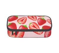 YounPrenG Estuche para lápices, Estuche para lápices Impreso de Gran Capacidad, Estuche para lápices, Estuche para lápices para Oficina y Escuela.Estampado de Fresa Rosa Kawaii