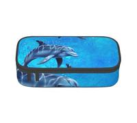 YounPrenG Estuche para lápices, Estuche para lápices Impreso de Gran Capacidad, Estuche para lápices, Estuche para lápices para Oficina y Escuela.Delfines