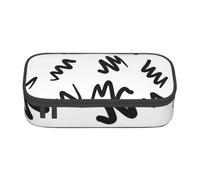 YounPrenG Estuche para lápices, Estuche para lápices Impreso de Gran Capacidad, Estuche para lápices, Estuche para lápices para Oficina y Escuela.Blanco y Negro Divertido y Moderno