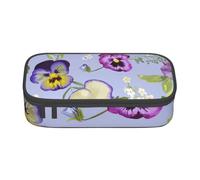 YounPrenG Estuche para lápices, Estuche para lápices Impreso de Gran Capacidad, Estuche para lápices, Estuche para lápices para Oficina y Escuela.Flores de Pensamiento