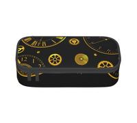 YounPrenG Estuche para lápices, Estuche para lápices Impreso de Gran Capacidad, Estuche para lápices, Estuche para lápices para Oficina y Escuela.Reloj Vintage Dorado