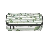 YounPrenG Estuche para lápices, Estuche para lápices Impreso de Gran Capacidad, Estuche para lápices, Estuche para lápices para Oficina y Escuela.Eucalipto dólar de Plata Verde