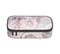 YounPrenG Estuche para lápices, Estuche para lápices Impreso de Gran Capacidad, Estuche para lápices, Estuche para lápices para Oficina y Escuela.Floral Morado y Gris