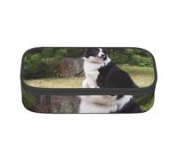 YounPrenG Estuche para lápices, Estuche para lápices Impreso de Gran Capacidad, Estuche para lápices, Estuche para lápices para Oficina y Escuela.Border Collie Perro Malo