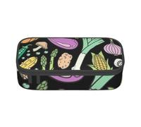 YounPrenG Estuche para lápices, Estuche para lápices Impreso de Gran Capacidad, Estuche para lápices, Estuche para lápices para Oficina y Escuela.Doodle De Alimentos Verduras En La Oscuridad